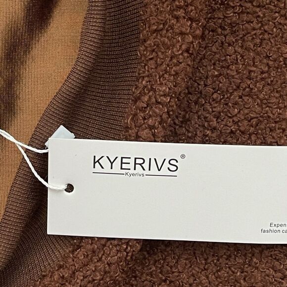 Kyerivs Fuzzy Knitted Sweater Sherpa Fleece - Picture 9 of 10